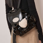 lotsyou Nostalgia Chubby Backpack - Leather Black