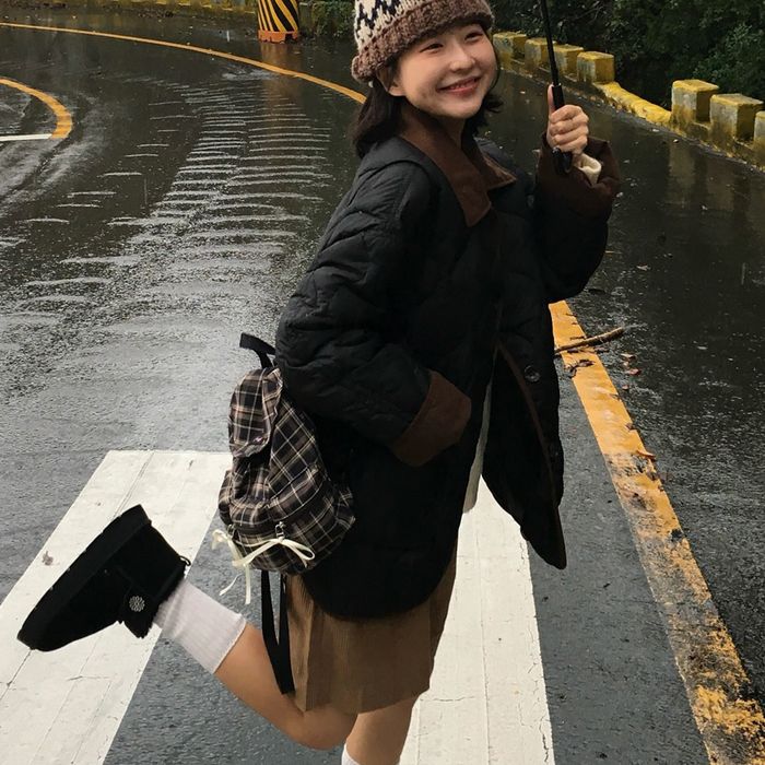 fennec Berry Pocket Backpack / check brown