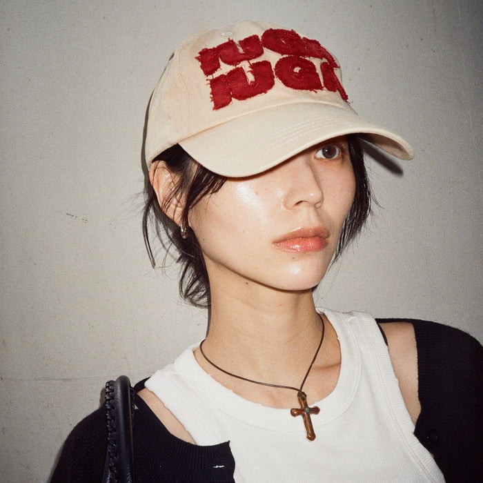 IUGA WASHED PATCH BALL CAP / BEIGE