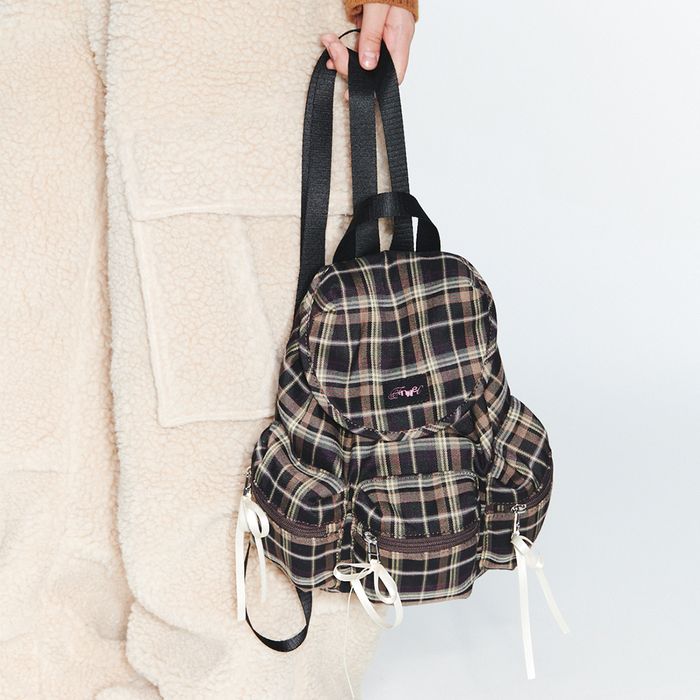 fennec Berry Pocket Backpack / check brown