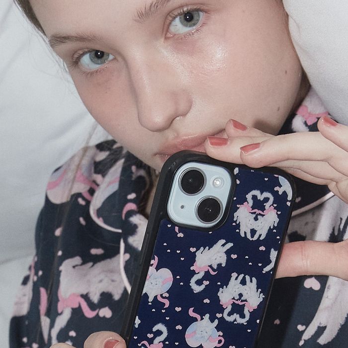 Vintage Love Cat Bumper Phone Case - epoxy/glossy