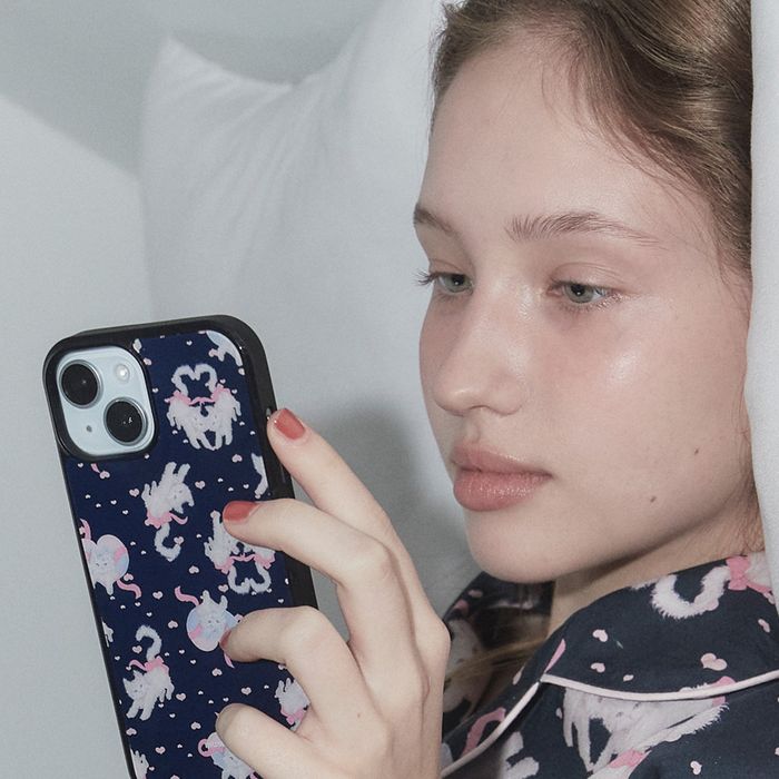 Vintage Love Cat Bumper Phone Case - epoxy/glossy