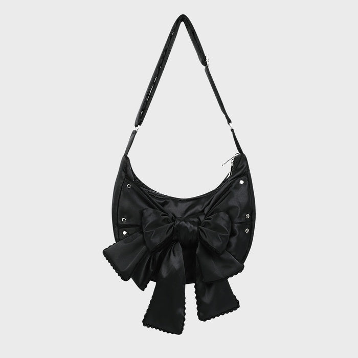 IUGA LACED RIBBON SHOULDER BAG / BLACK