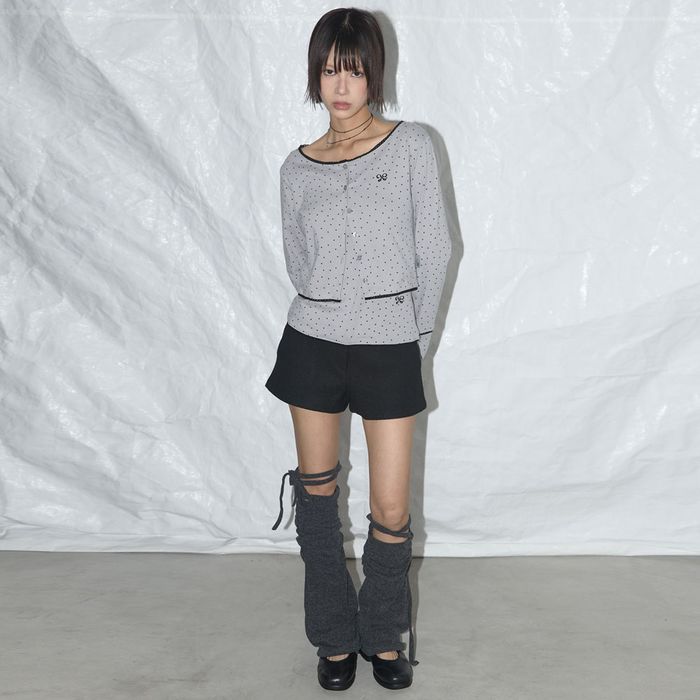 NASTY FANCY CLUB LACE STAR BASIC CARDIGAN / GREY