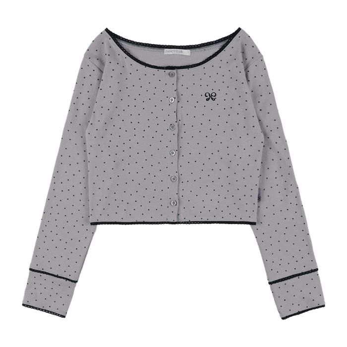 NASTY FANCY CLUB LACE STAR BASIC CARDIGAN / GREY
