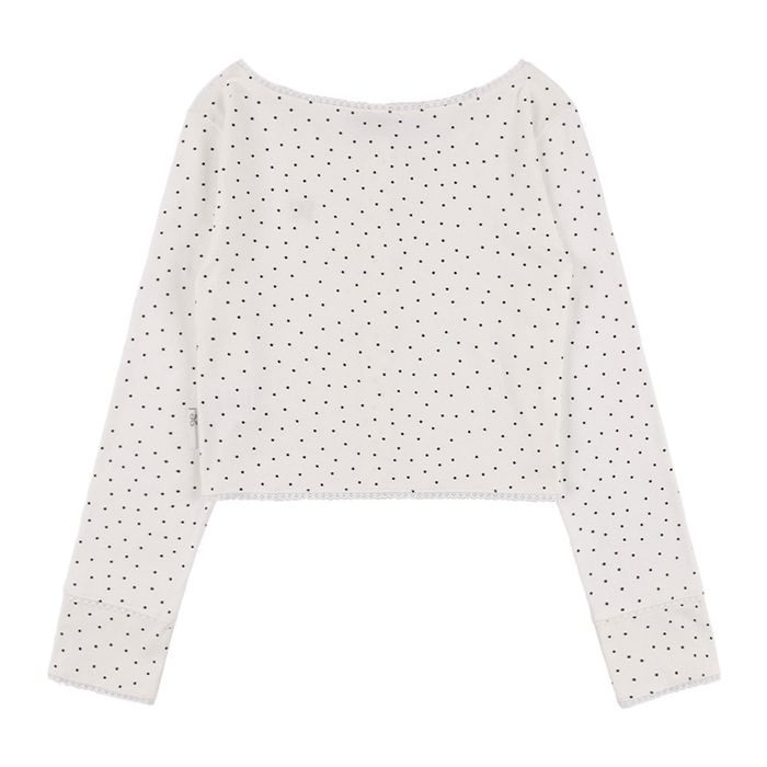 NASTY FANCY CLUB LACE STAR BASIC CARDIGAN / WHITE