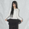 NASTY FANCY CLUB LACE STAR BASIC CARDIGAN / WHITE