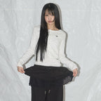 NASTY FANCY CLUB LACE STAR BASIC CARDIGAN / WHITE