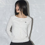 NASTY FANCY CLUB LACE STAR BASIC CARDIGAN / WHITE