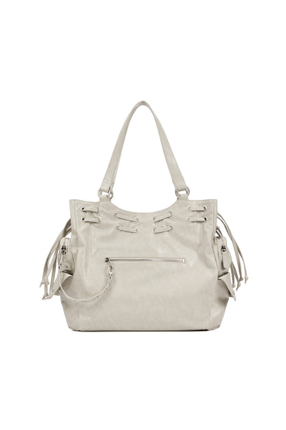 DEINET NEW STUD STRING BIG BAG IN ASH BEIGE