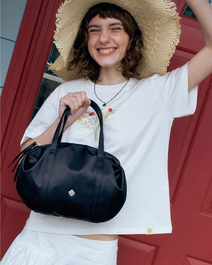 Heeari Aurora Shirring Duffel Mini Bag / black