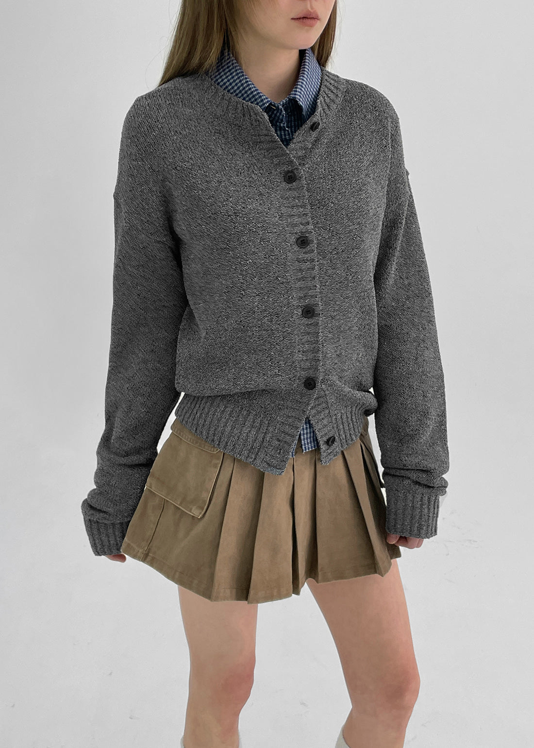 [韓國製造🇰🇷] BLACKUP Seasoned Bocashi Knit Cardigan / 2colors