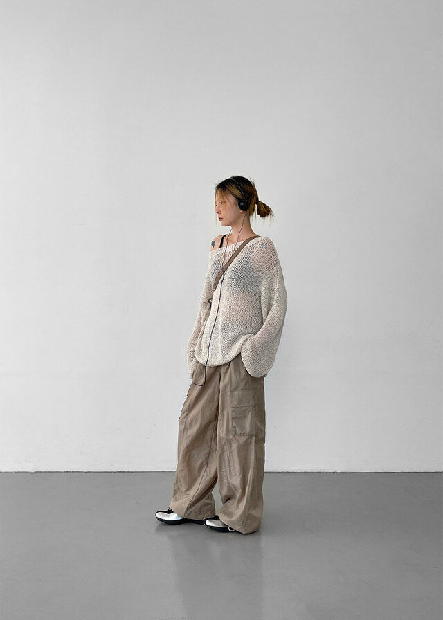 Summer Boat Neck Overfit Knit / 2colors