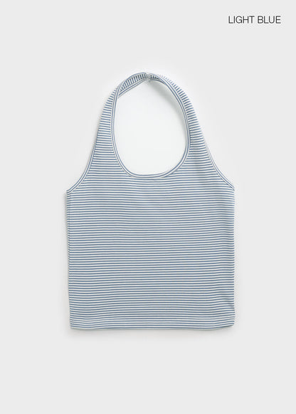 [韓國銷量破千][B-BASIC] Summer Stripe Halter Neck Top / 2colors