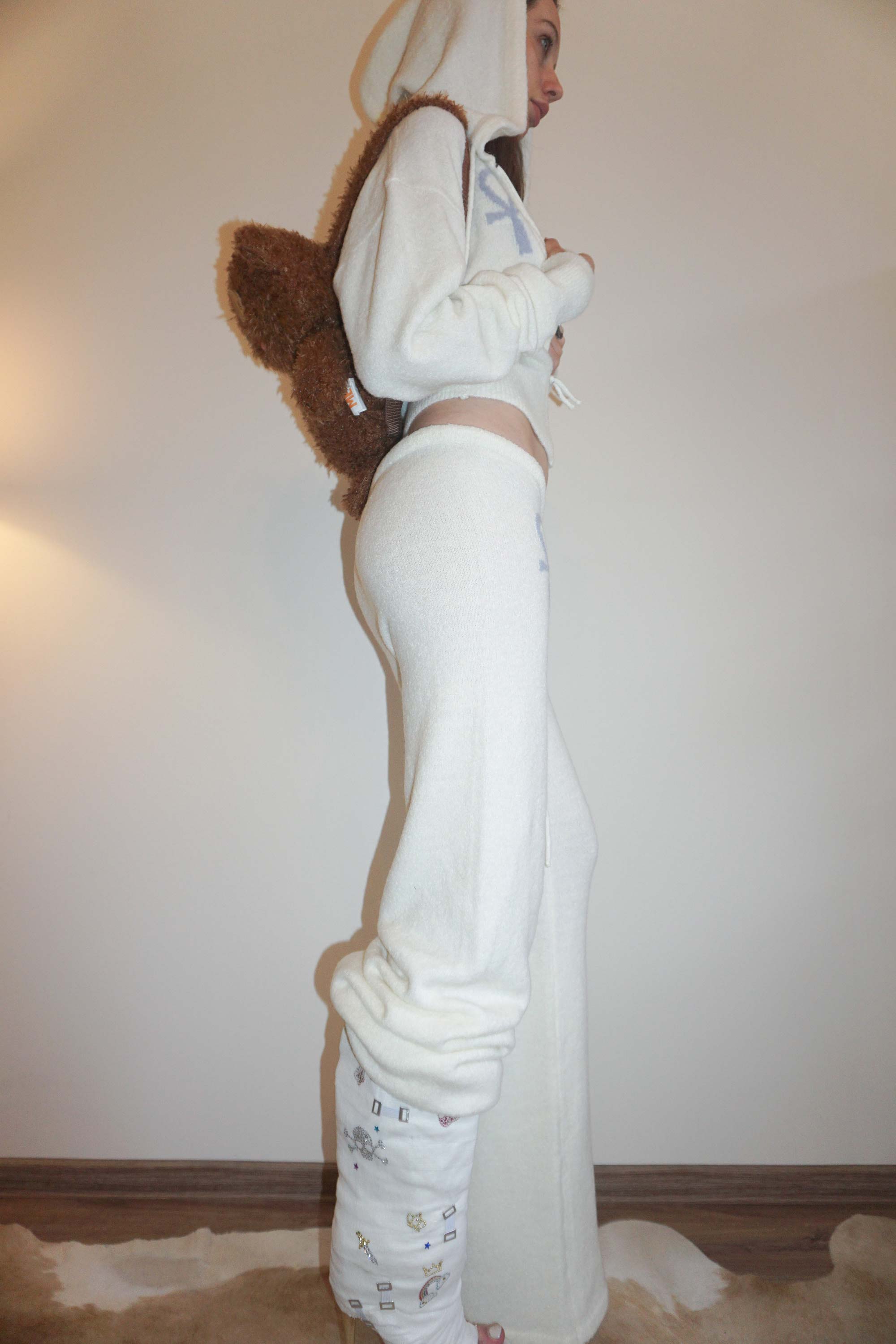 Sculptor Ankh Boucle Knit Cardigan Ivory