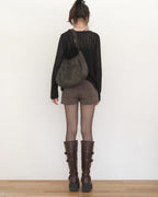 ason RICKY SHOULDER BAG / CRACK BROWN