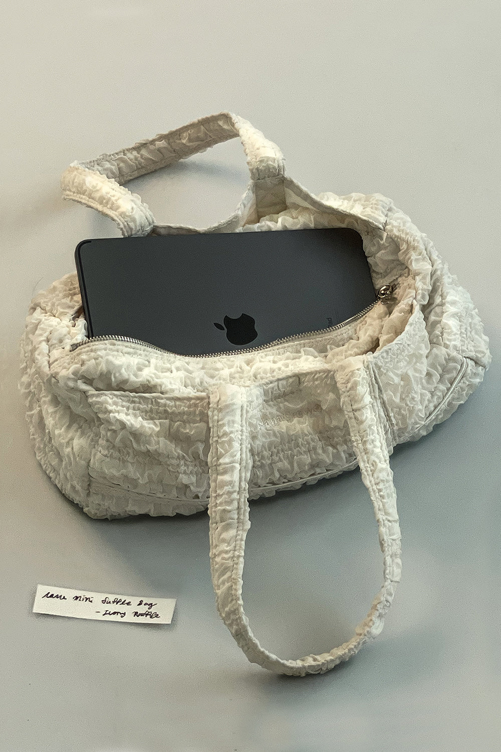 NANACREW MINI DUFFLE BAG - IVORY RUFFLE