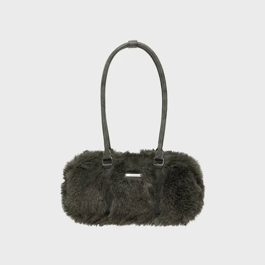 AMES FUR SHOULDER BAG CHARCOAL