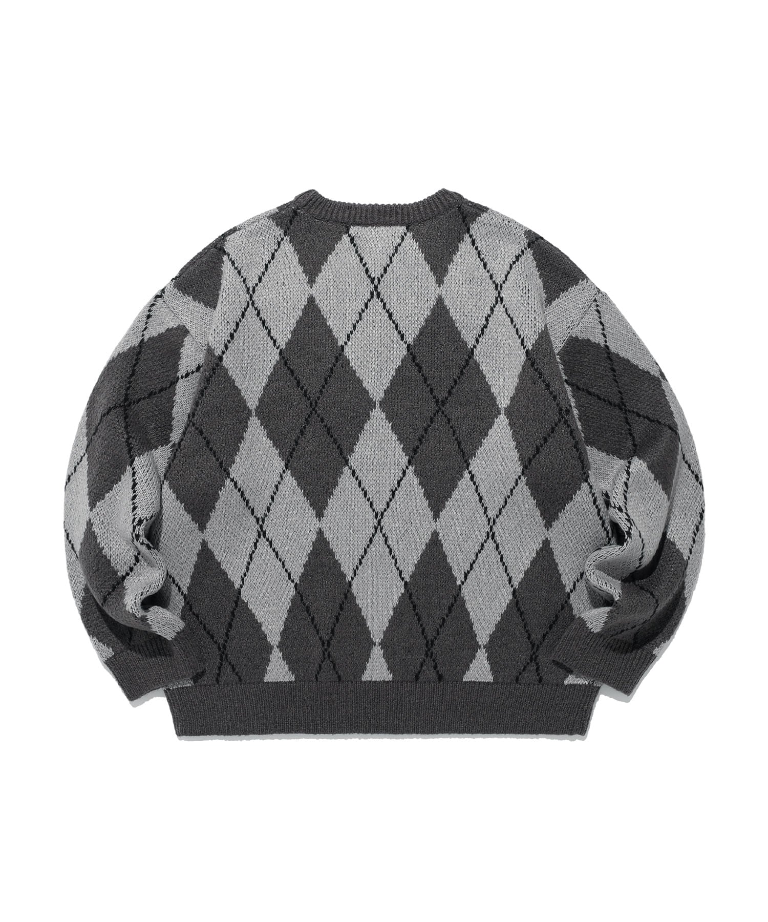 niceghostclub LITTLE GHOST ARGYLE KNIT
[CHARCOAL]