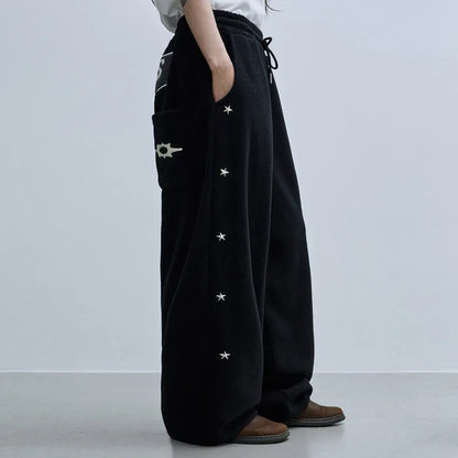 LSC Star Stud Wide Fleece Pants Black