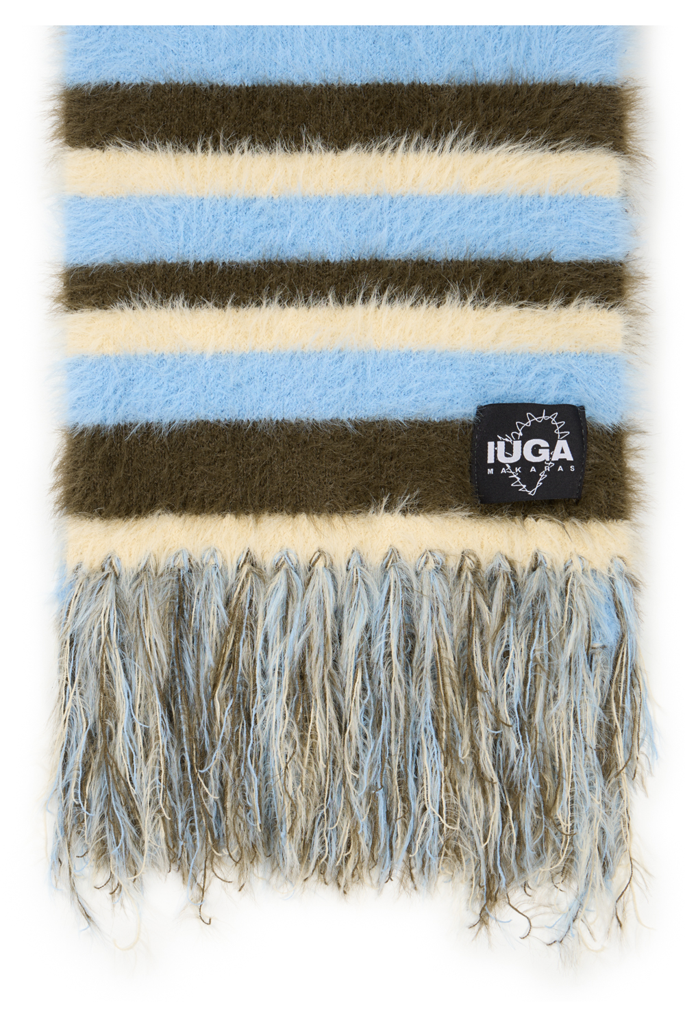 IUGA Striped Hairy Bold Muffler (Sky Blue)