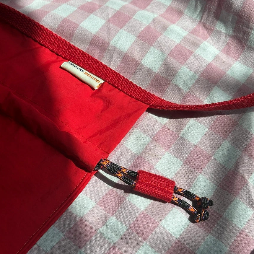 Drawstring Crossbody Bag / RED