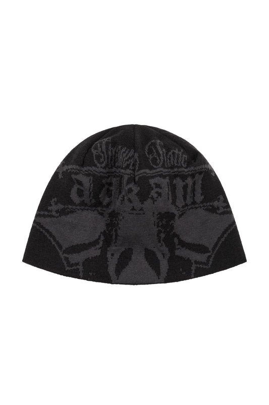 AAKAM Vintage Graphic Jacquard Beanie (Black)