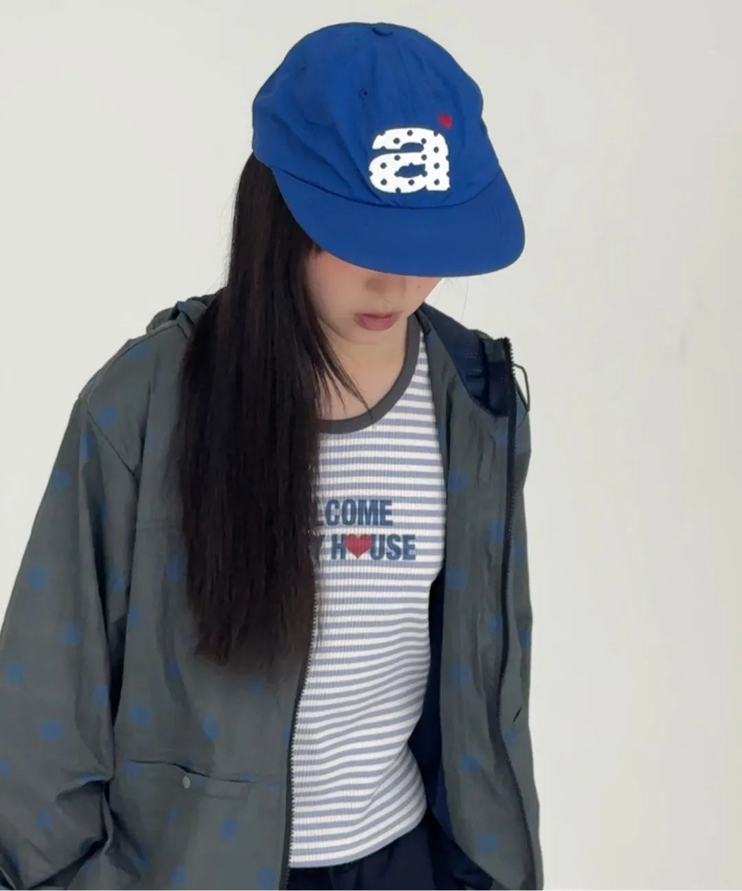 DOT SMALL LETTER NYLON CAP [BLUE]