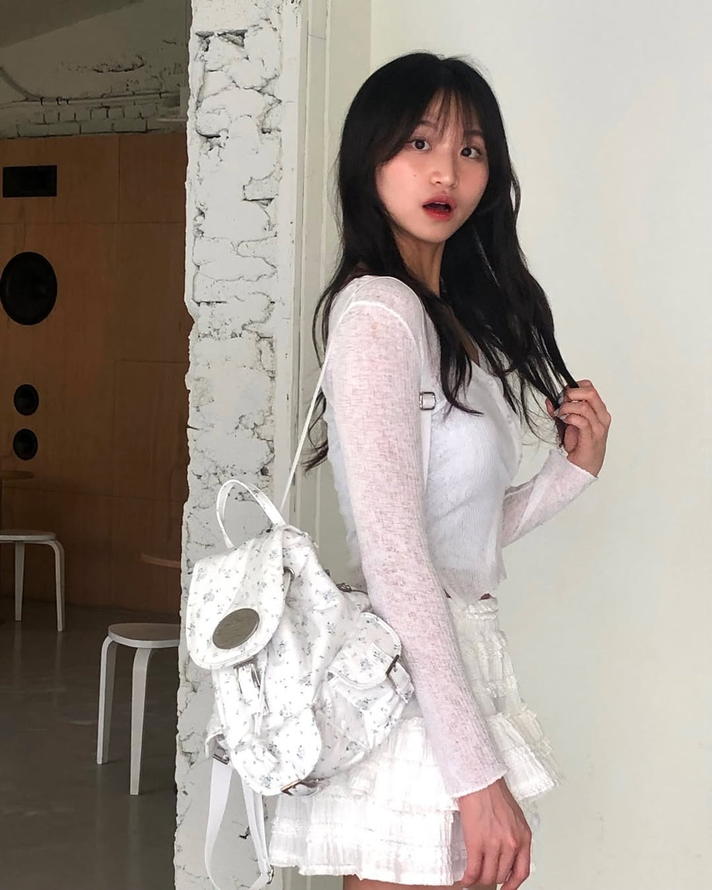 lotsyou Nostalgia Chubby Backpack - Flower