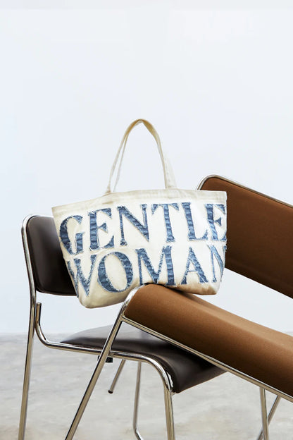 GENTTLEWOMAN Denim Tote Bag / White