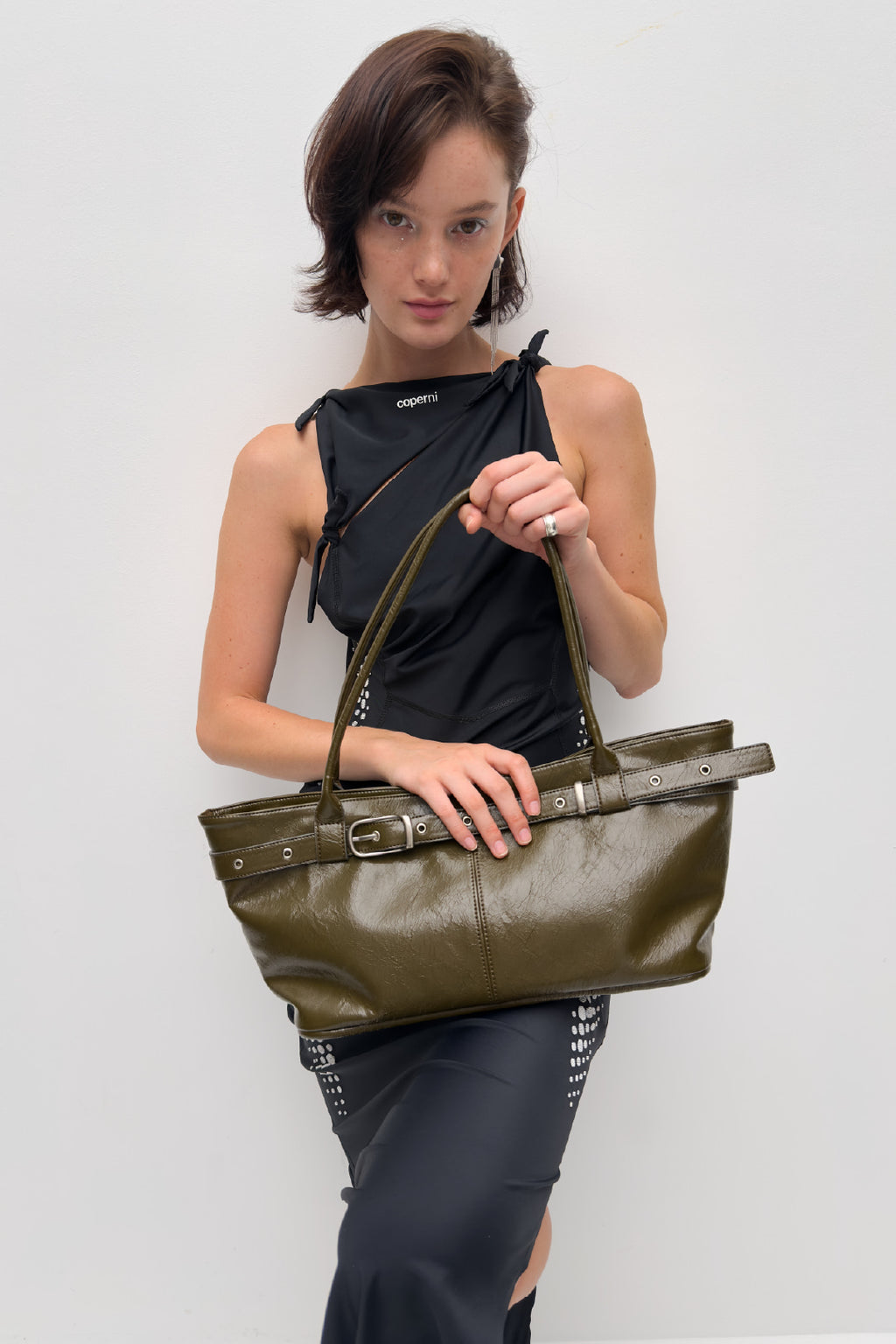 YEOMIM belted boat bag (crack khaki)