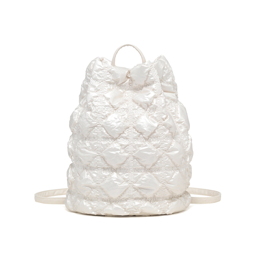 CARLYN Clover Backpack - Pearl White