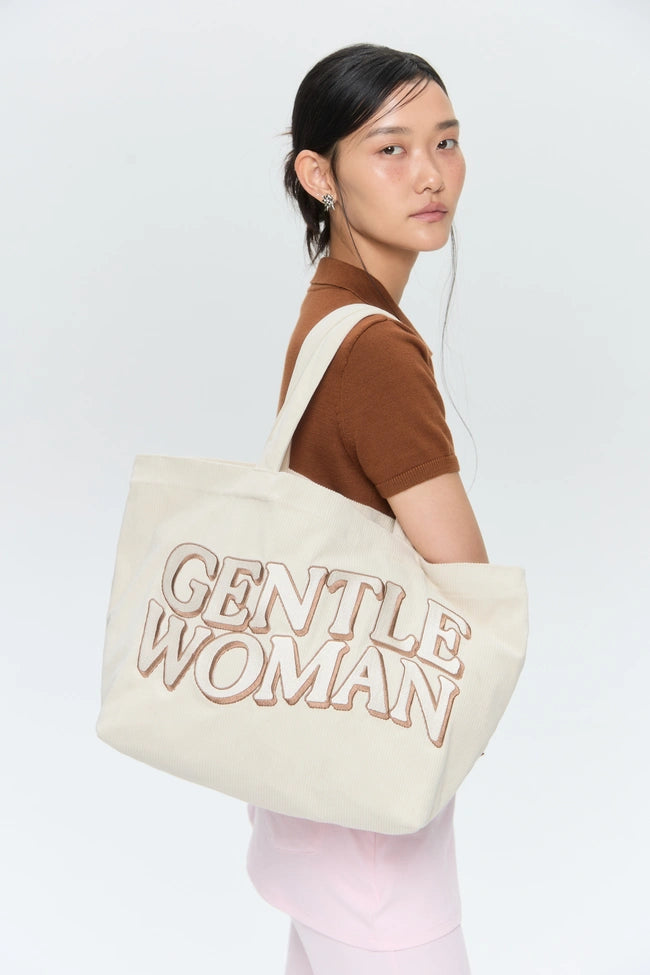 GENTLEWOMAN CORDUROY TOTE : CREAM
