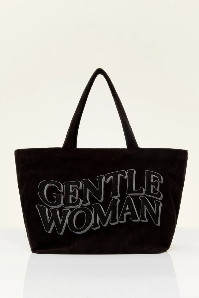 GENTLEWOMAN CORDUROY TOTE : BLACK