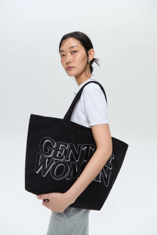 GENTLEWOMAN CORDUROY TOTE : BLACK