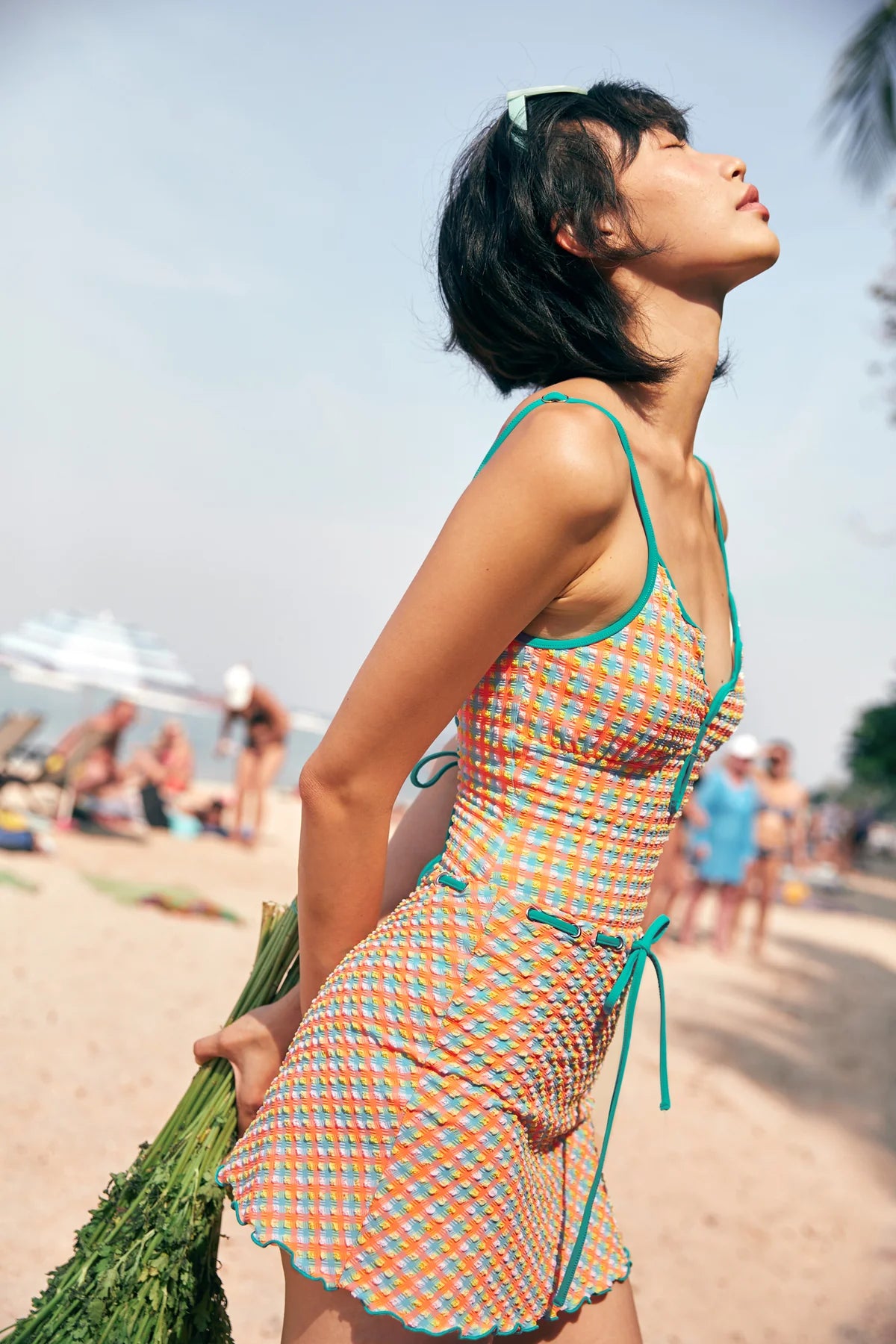 APRILPOOLDAY CLAUDIA'S FOREVERY MINI SKIRT / ELECTRIC GINGHAM