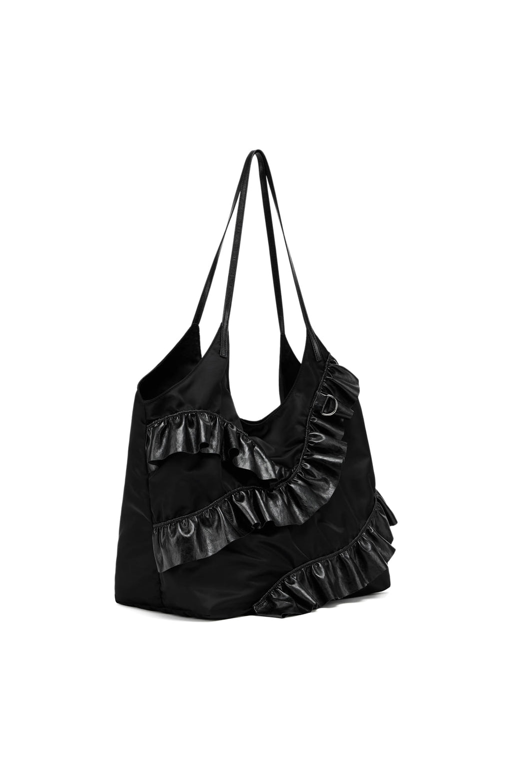 FRILL BIG BAG IN BLACK