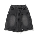 NOT4NERD Carpenter Bermuda Denim Shorts / Black