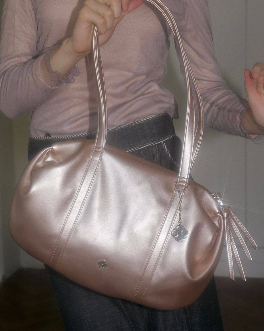 Heeari Aurora Shirring Duffel Bag - Rose Gold