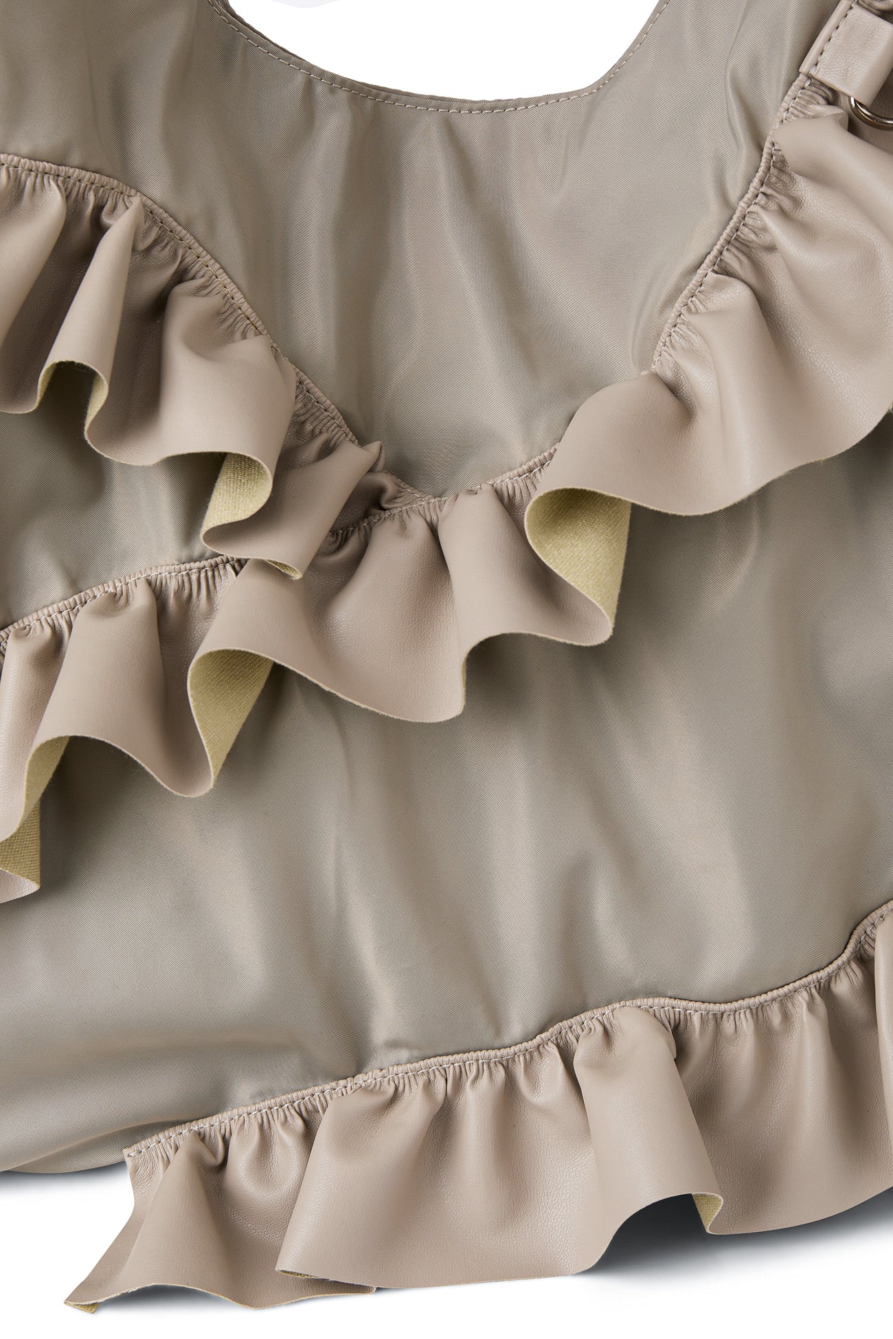 FRILL BIG BAG IN BEIGE