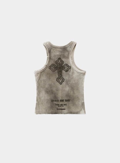 BADBLOOD PEACE NOT WAR TANK - DUSTY BEIGE