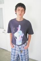 niceghostclub rainbow finger tee [2colors]