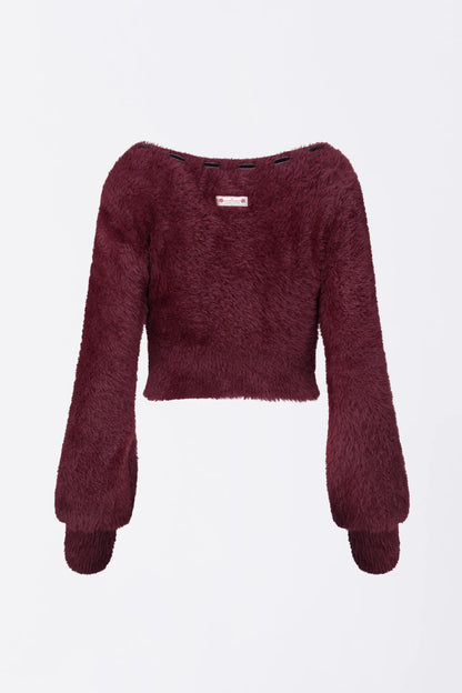 Angora Cardigan Burgundy