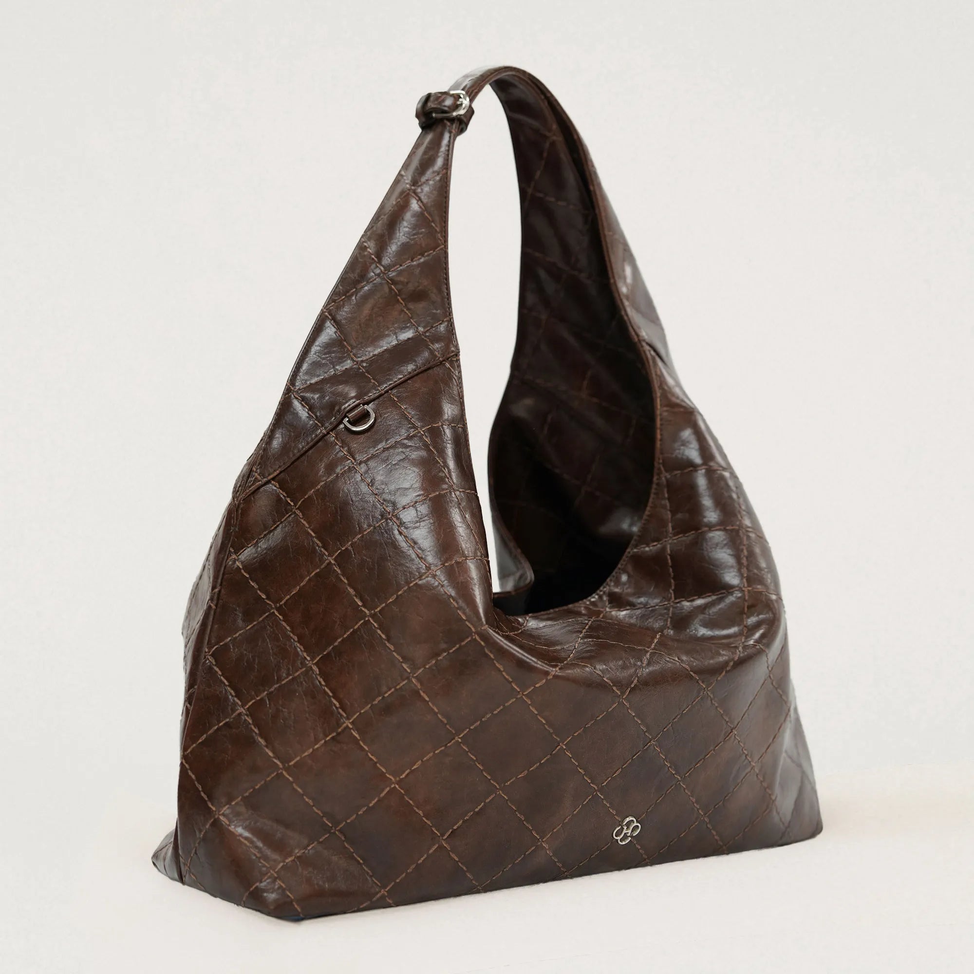 Heeari Margot Leather Quilted Shoulder Bag - Brown