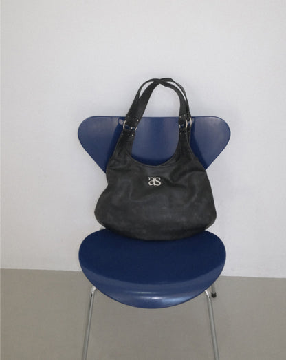 ason RICKY SHOULDER BAG / CRACK BLACK