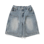 NOT4NERD Carpenter Bermuda Denim Shorts / Deep Blue