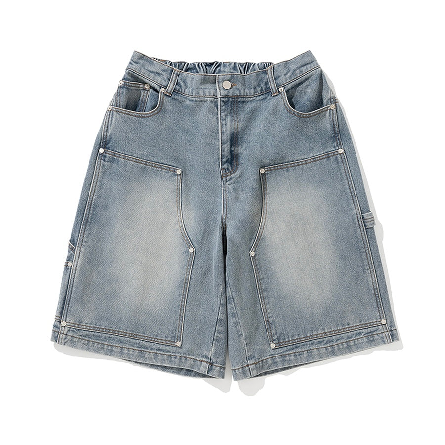 NOT4NERD Carpenter Bermuda Denim Shorts / Deep Blue