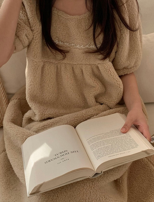 [韓國售出3000+⭐️] J'eu Teddy Short Sleeve Sleeping Dress Pajamas 2colors