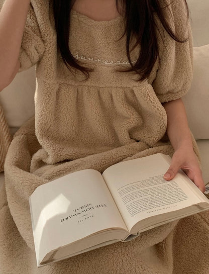 [韓國售出3000+⭐️] J'eu Teddy Short Sleeve Sleeping Dress Pajamas 2colors