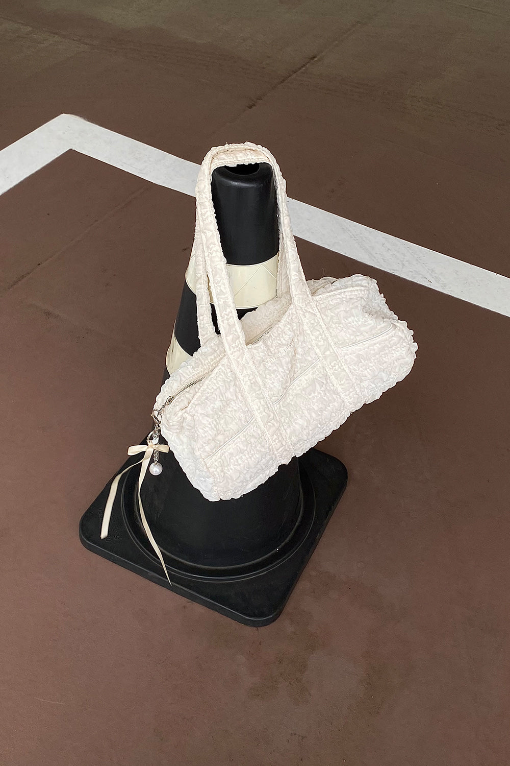 NANACREW MINI DUFFLE BAG - IVORY RUFFLE